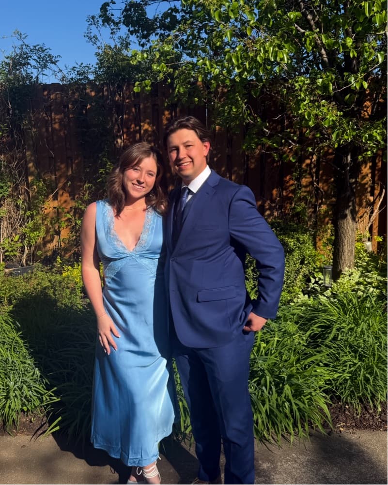Elegant Blue Chiffon Dress - Image 1