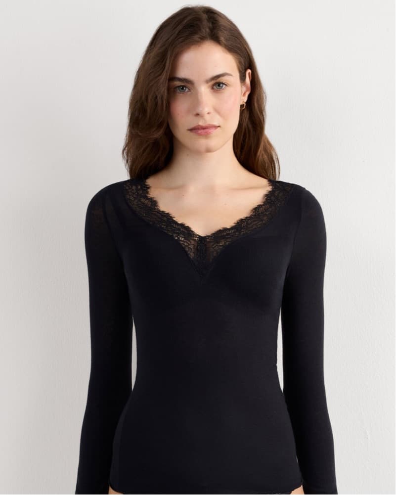 Intimissimi Cashmere Lace Shirt - Image 1