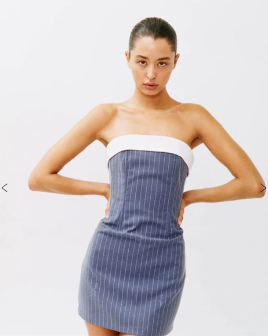 With Jean Pinstripe Chloe Corset Dress  - Image 1