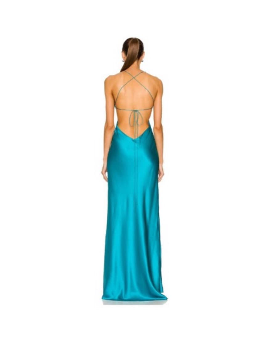 The Sei Cutout Bias Gown In Aqua - Image 2