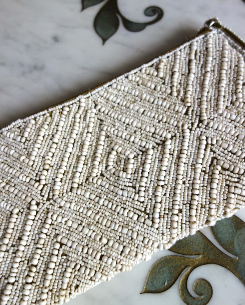 White Beaded Clutch  - Image 2