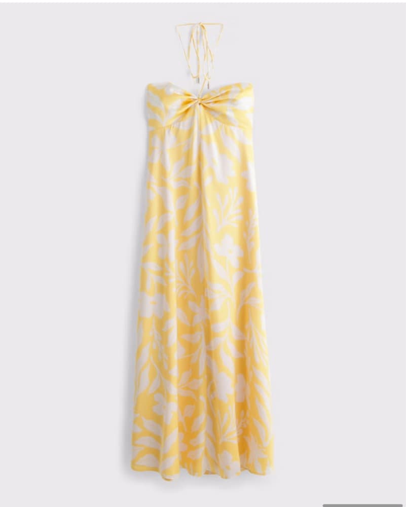 Vibrant Yellow Floral Midi Dress - Image 3