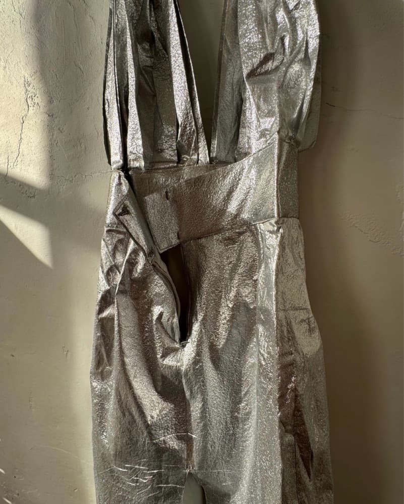 INSANE Silver Lamé Dress - Image 3
