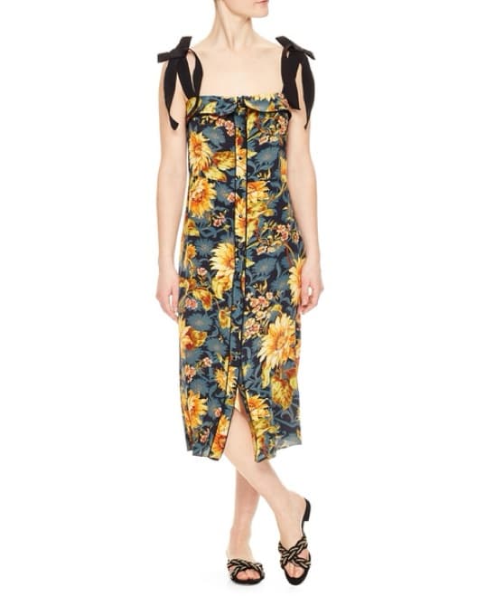 Sandro Flower Dress wirh Bow Details  - Image 1