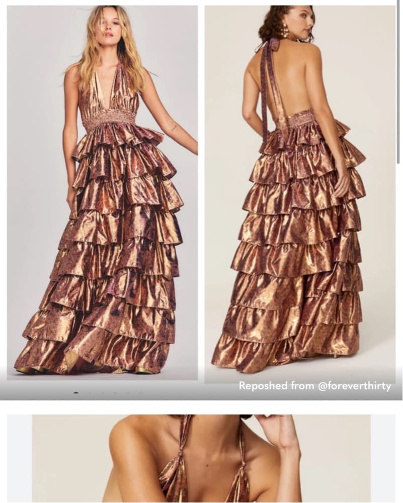 LoveShackFancy Bexlie Halter Gown XS/P - Image 2