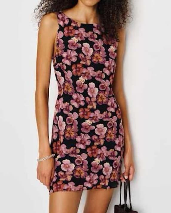 Floral Halter Mini Dress - Image 1