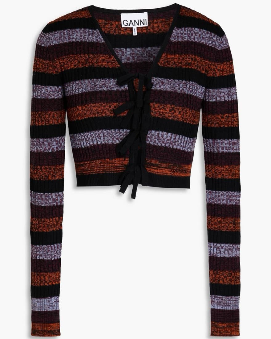 Striped Wool Cardigan - Image 1