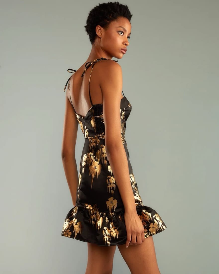 Floral Satin Mini Dress - Cynthia Rowley - Image 2