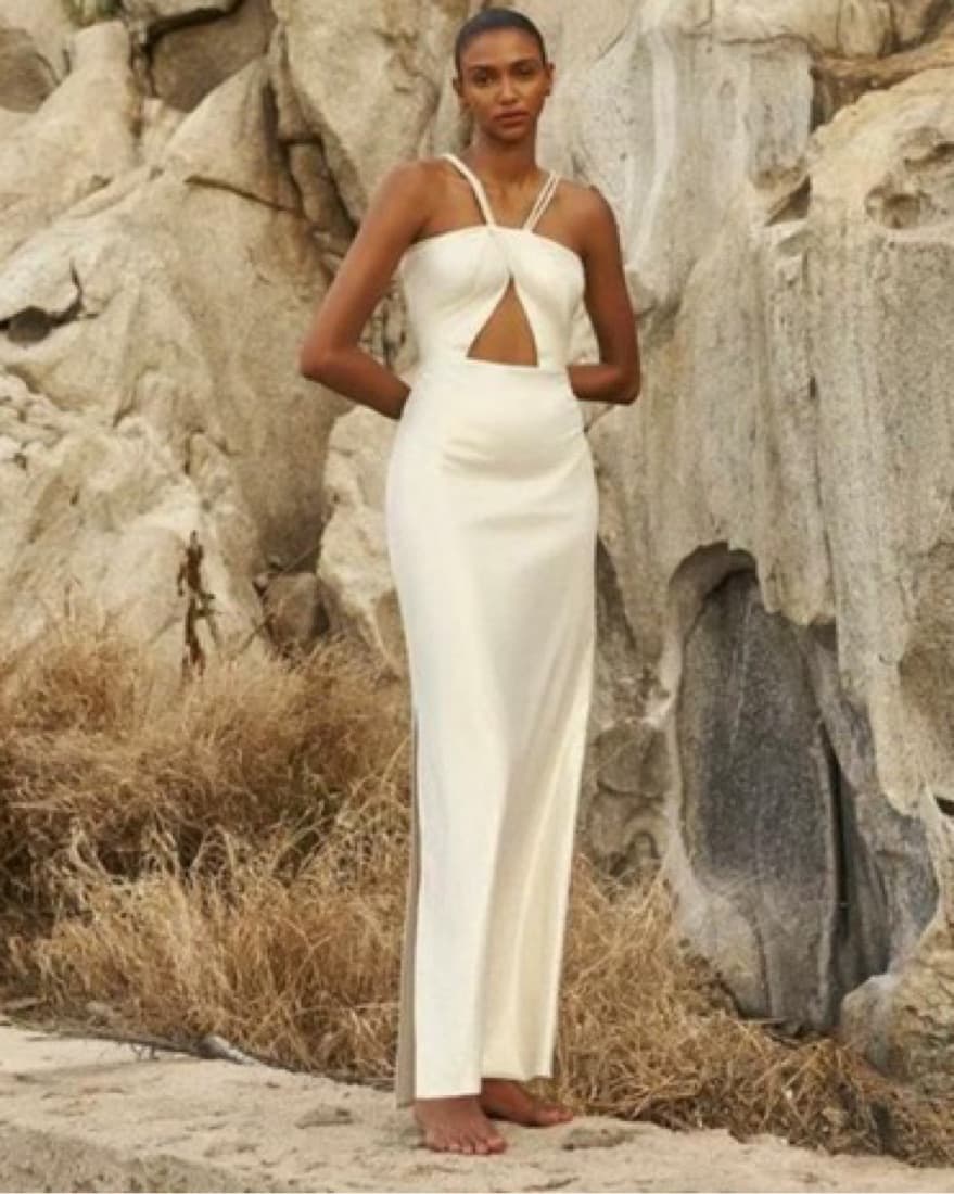 White Cutout Long Dress - Image 2