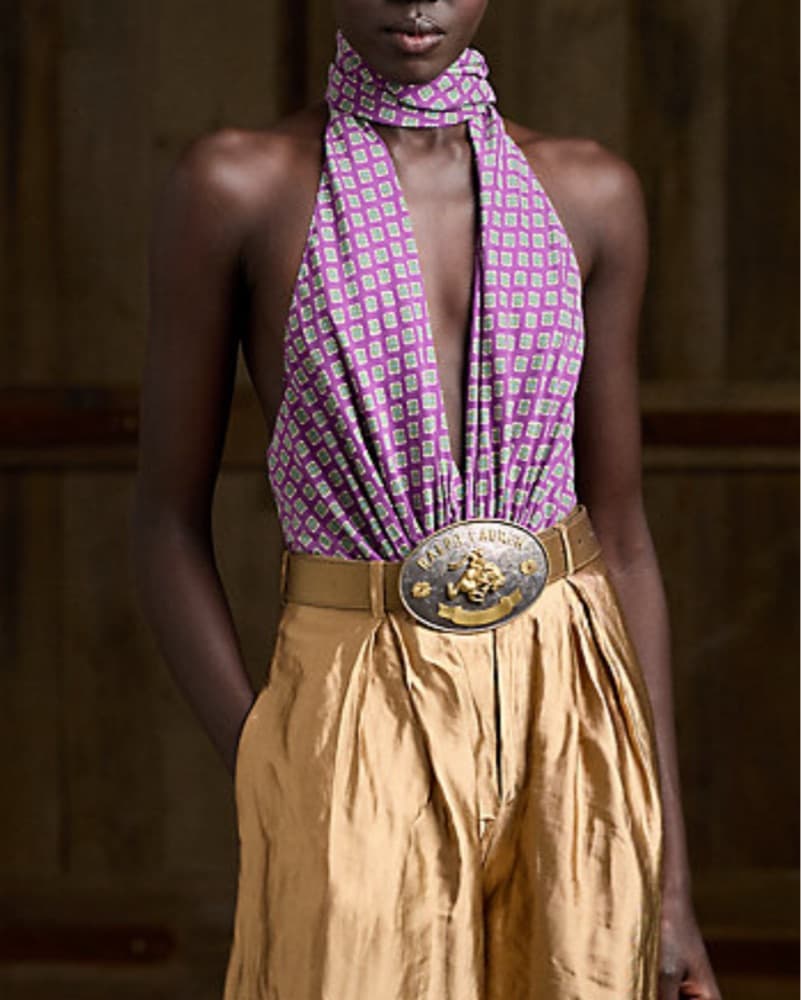Ralph Lauren Silk Wrap Top / Bodysuit - Image 2