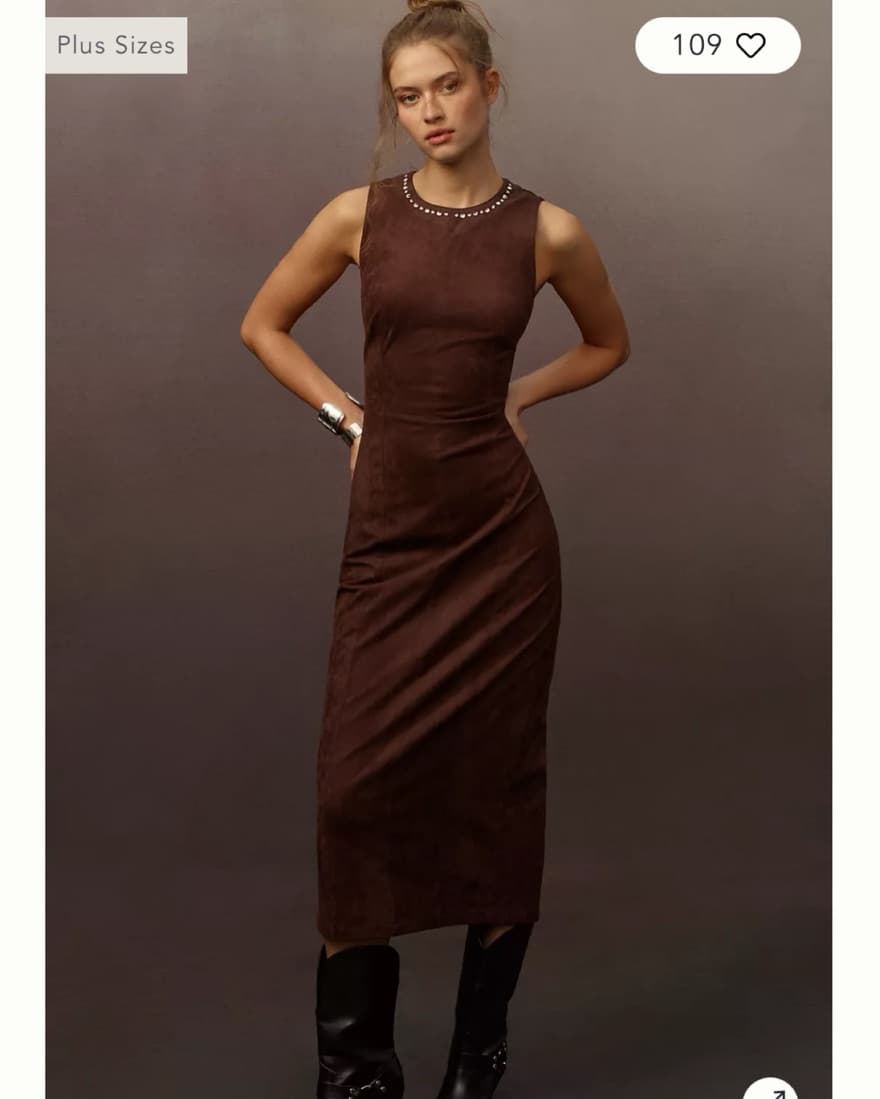 Anthropologie Brown Suede Dress - Image 1