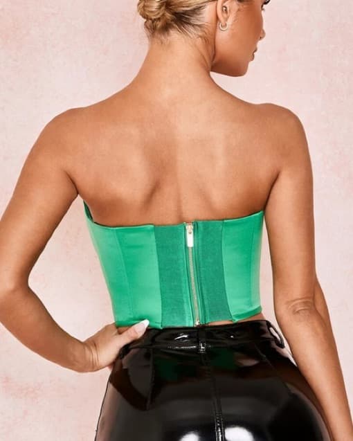 House Of CB Strapless Green Top - Image 2