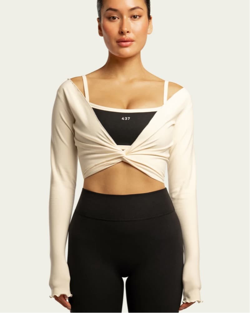 437 Workout Set In Parfait & Wrap Top - Image 4