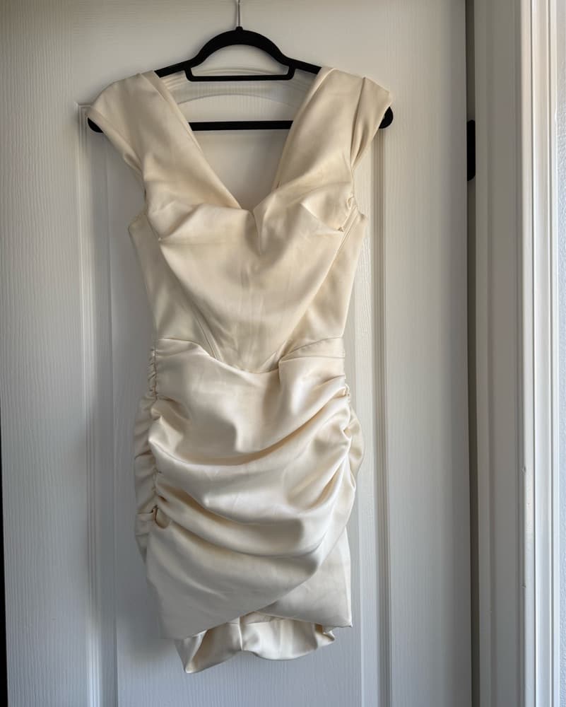 ‘Coraline’ Ivory Satin Corset Dress - Image 5