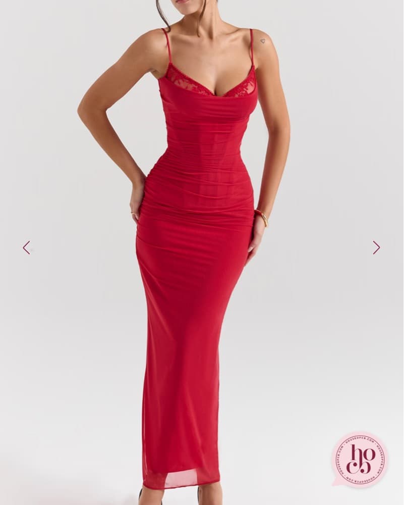 House of CB ‘Nalini’ Red Corset Dress - Image 1