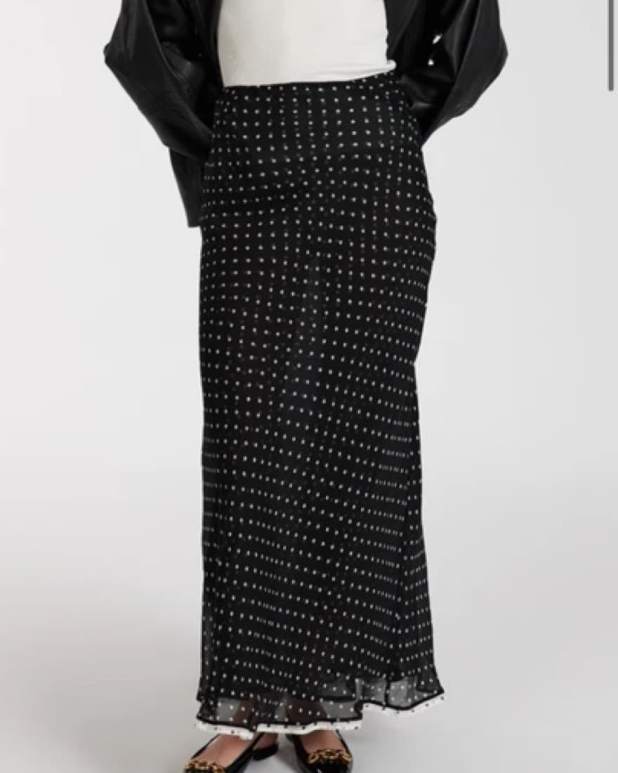 Dissh Winona Black Spot Midi Skirt - Image 1