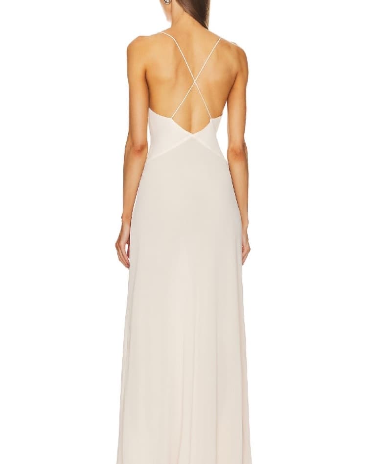 Sheer Deep V Long Slip Dress - Image 3