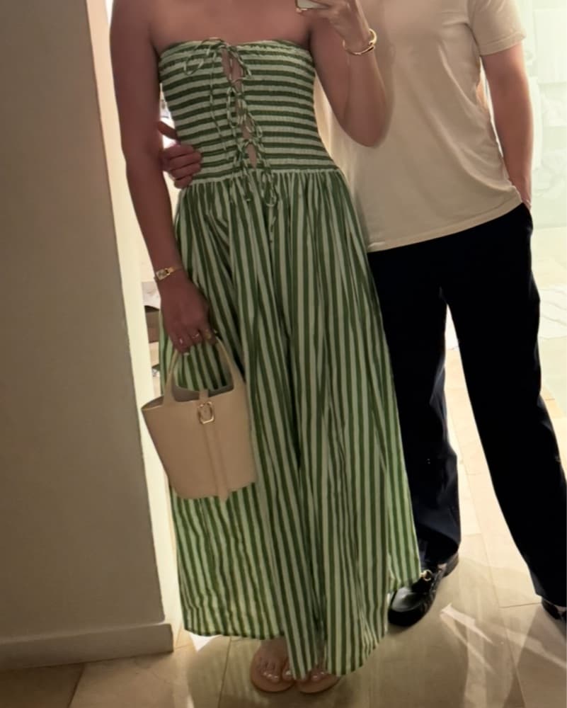 ASOS Green and White Striped Maxi Dress - Image 2