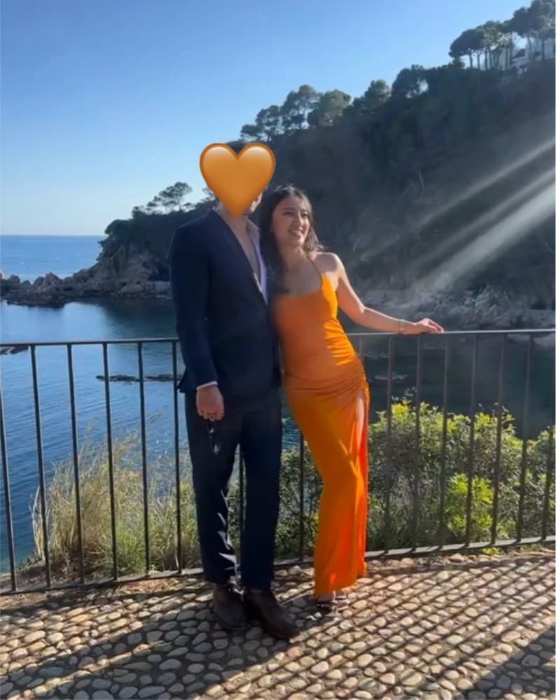 Meshki Allison Ruched Orange Dress - Image 1