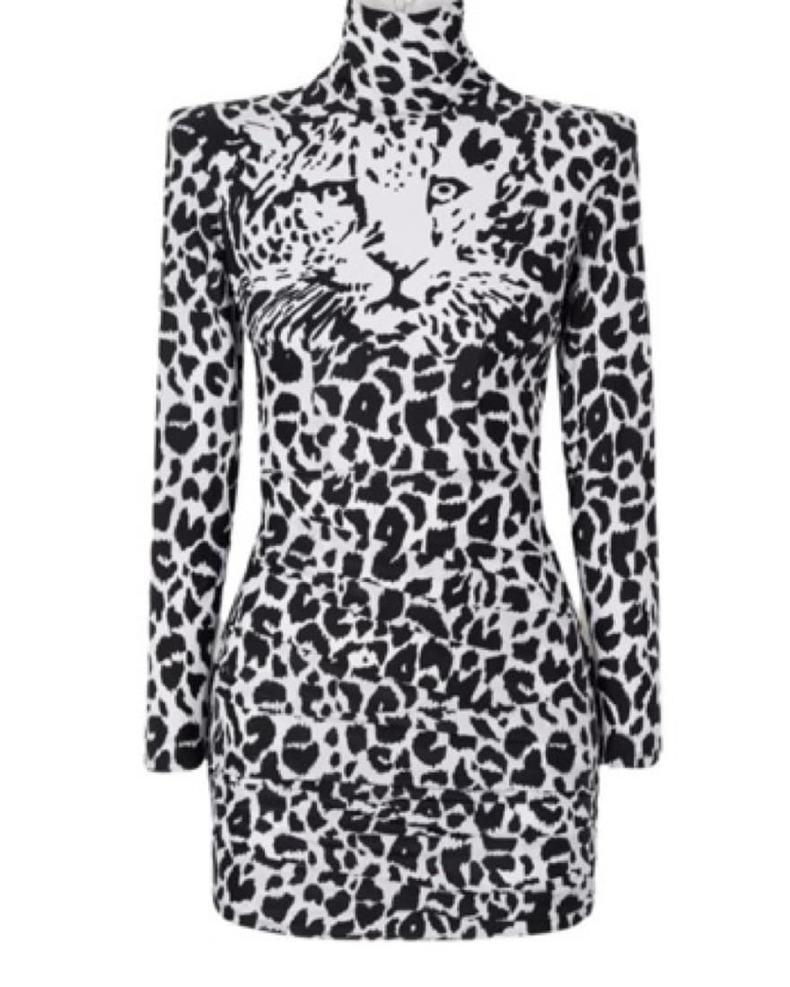 Alex Perey Snow Leopard Mini Dress - Image 3
