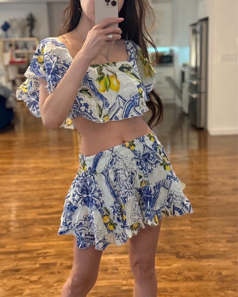 Luisa positano Blue Lemon Top/skirt Set  - Image 1