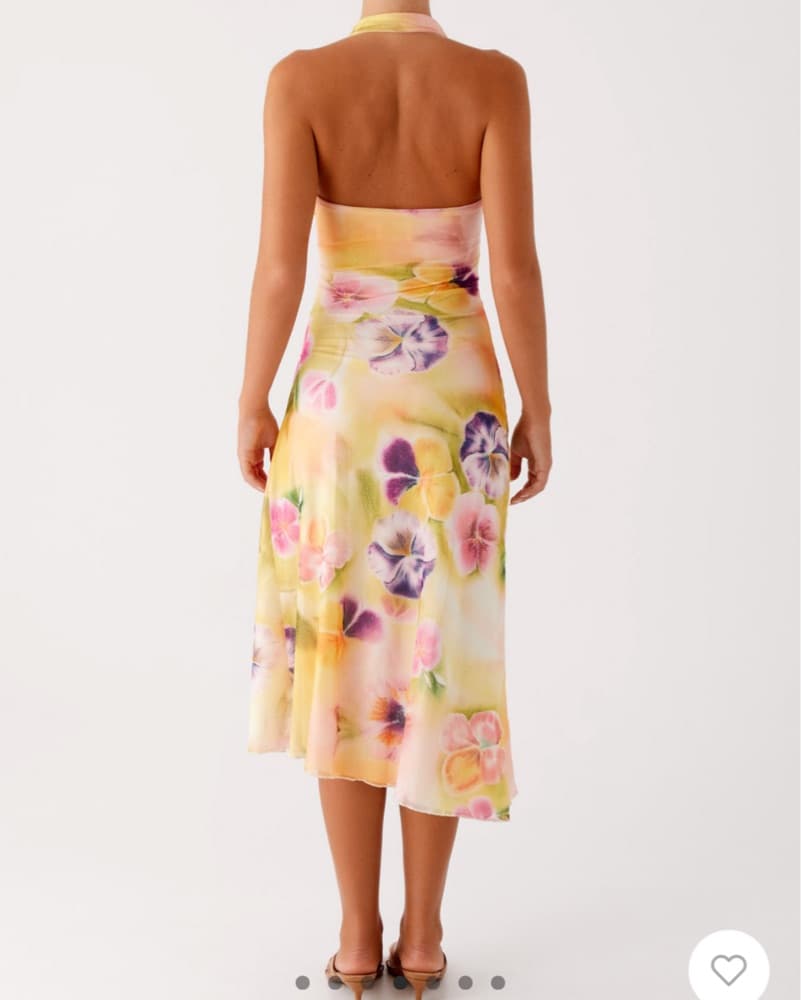 Vibrant Floral Halter Midi Dress - Image 2