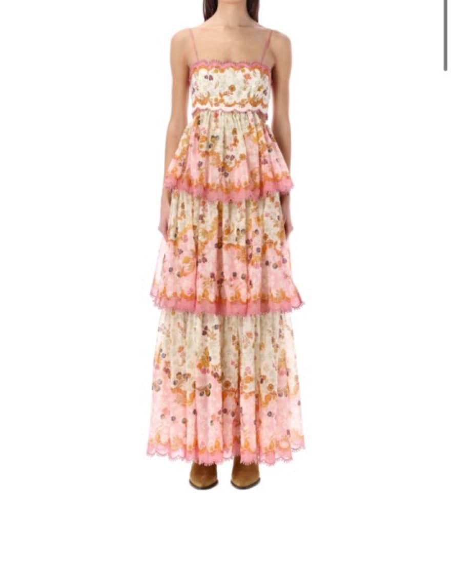 Zimmermann Frill Maxi Dress Nude Floral - Image 5