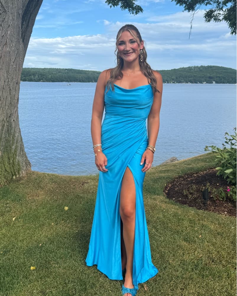 Stunning Fitted Blue Gown - Image 1