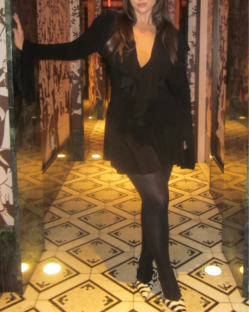 Norma Kamali Long Sleeve Deep V Dress - Image 4