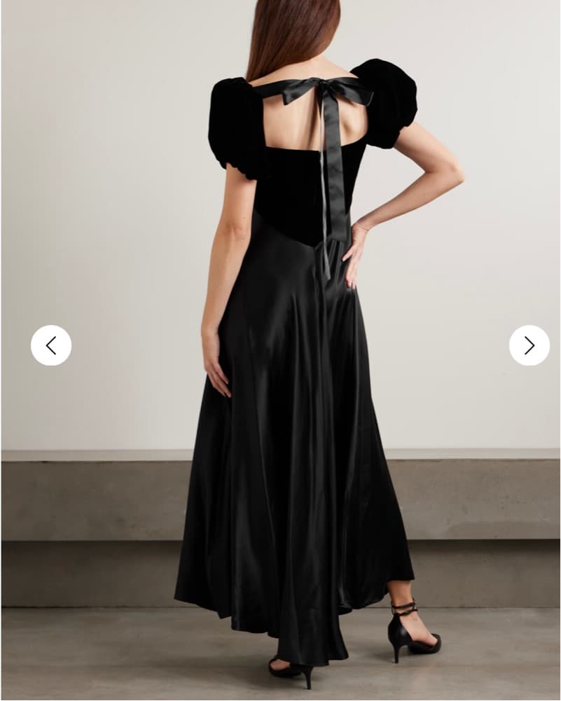 Rodarte Black Velvet and Silk Dress - Image 5