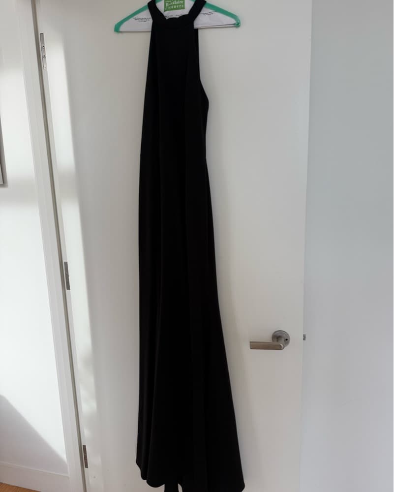 Elegant Black Floor Length Gown W/ Slit - Image 2