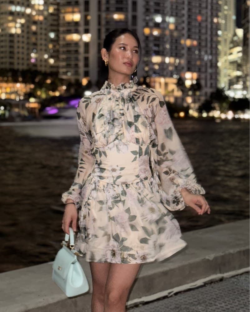 Floral Chiffon Ruffle Mini Dress - Image 1