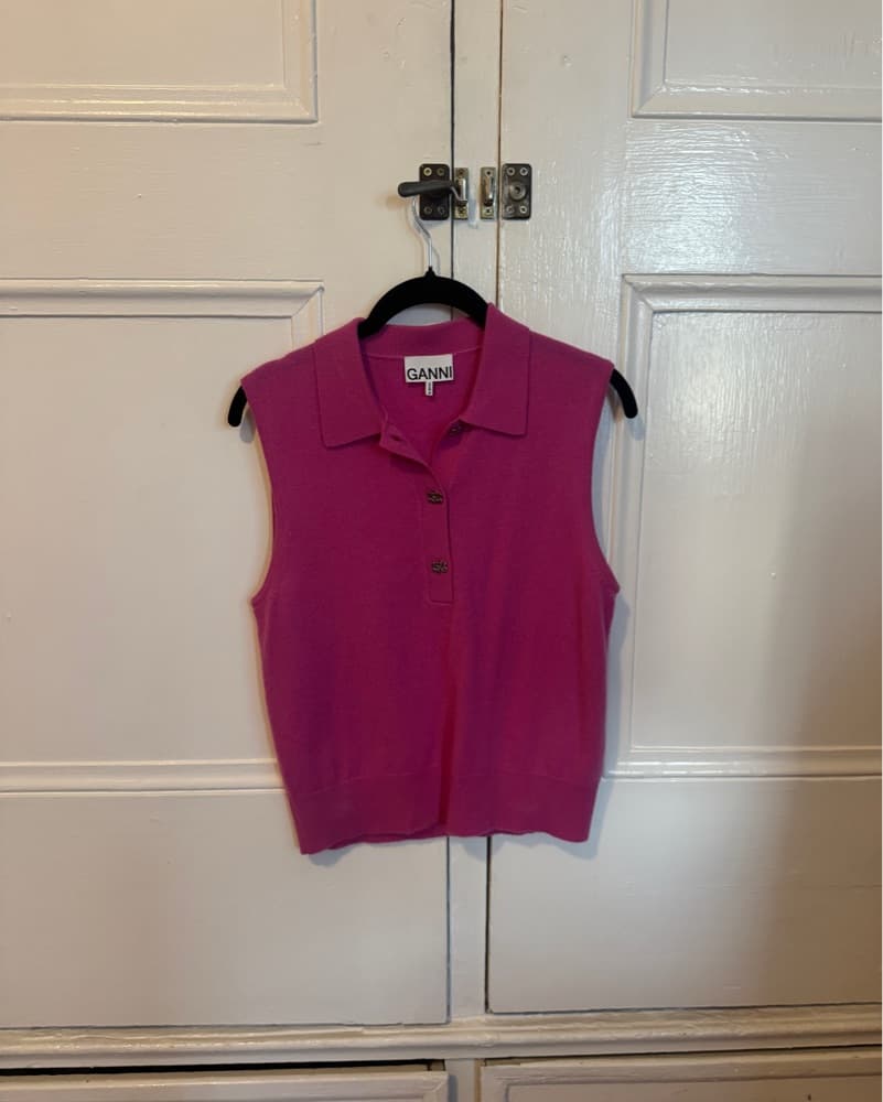 GANNI Wool & Cashmere Polo Tank  - Image 5