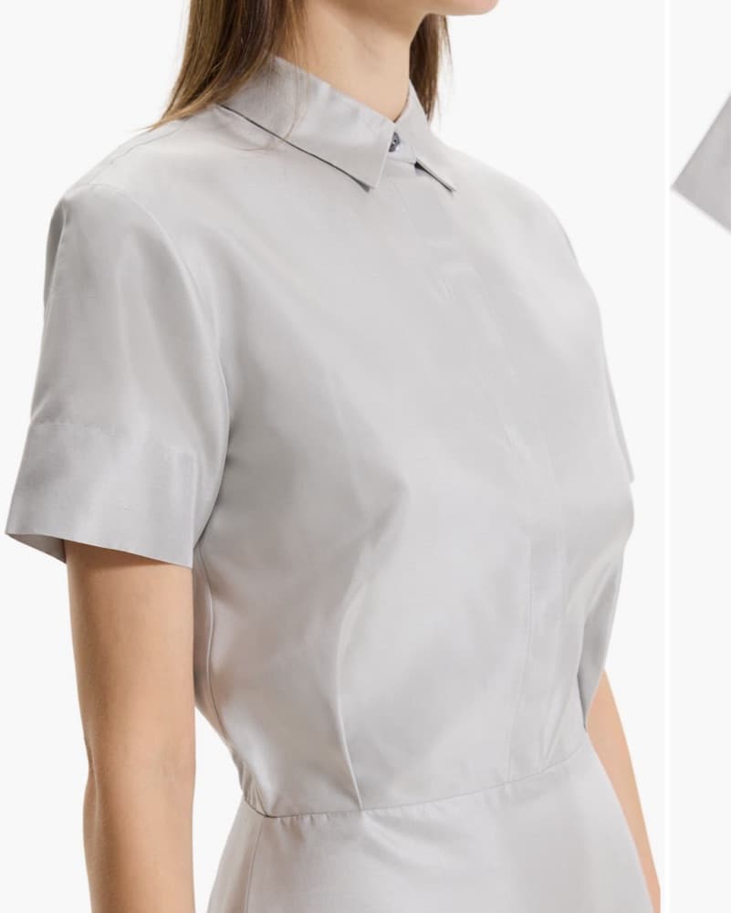 Theory Sleek Gray Collared Dress - Image 4