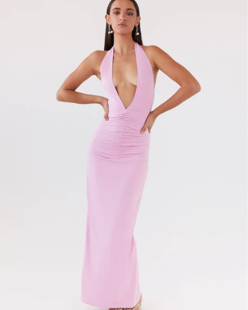 Peppermayo Halterneck Maxi Dress - Pink - Image 1