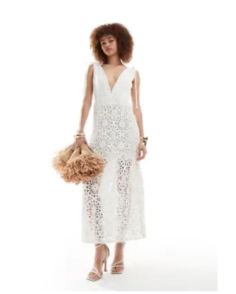 Amy Lynn Linen And Crochet Maxi Dress - Image 2