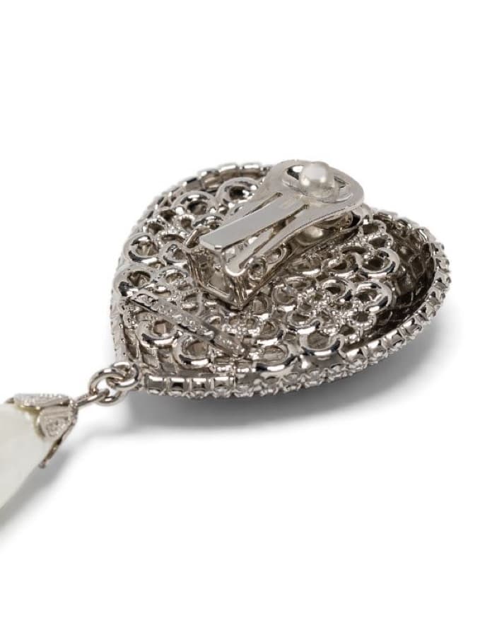 Alessandra Rich heart-motif clip-on earr - Image 4