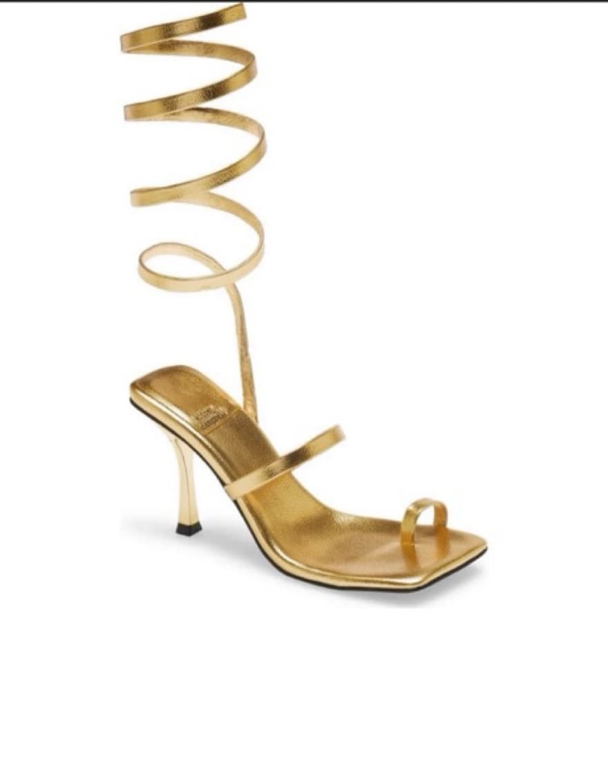 Gold Ankle Strappy Heels  - Image 1