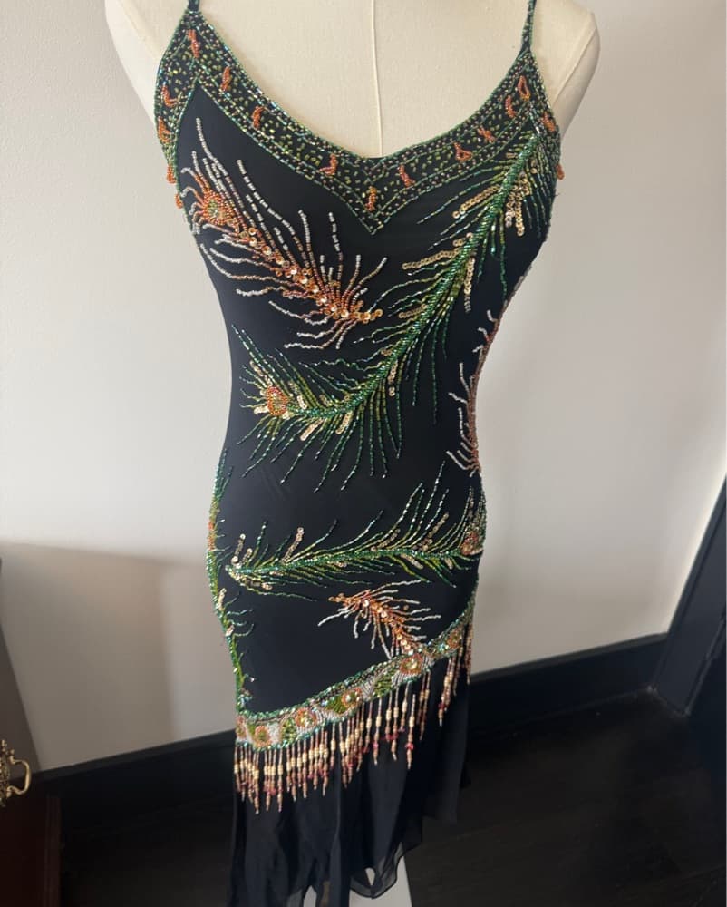 ABSOLUTELY INSANE vintage Beaded Dress - Image 4
