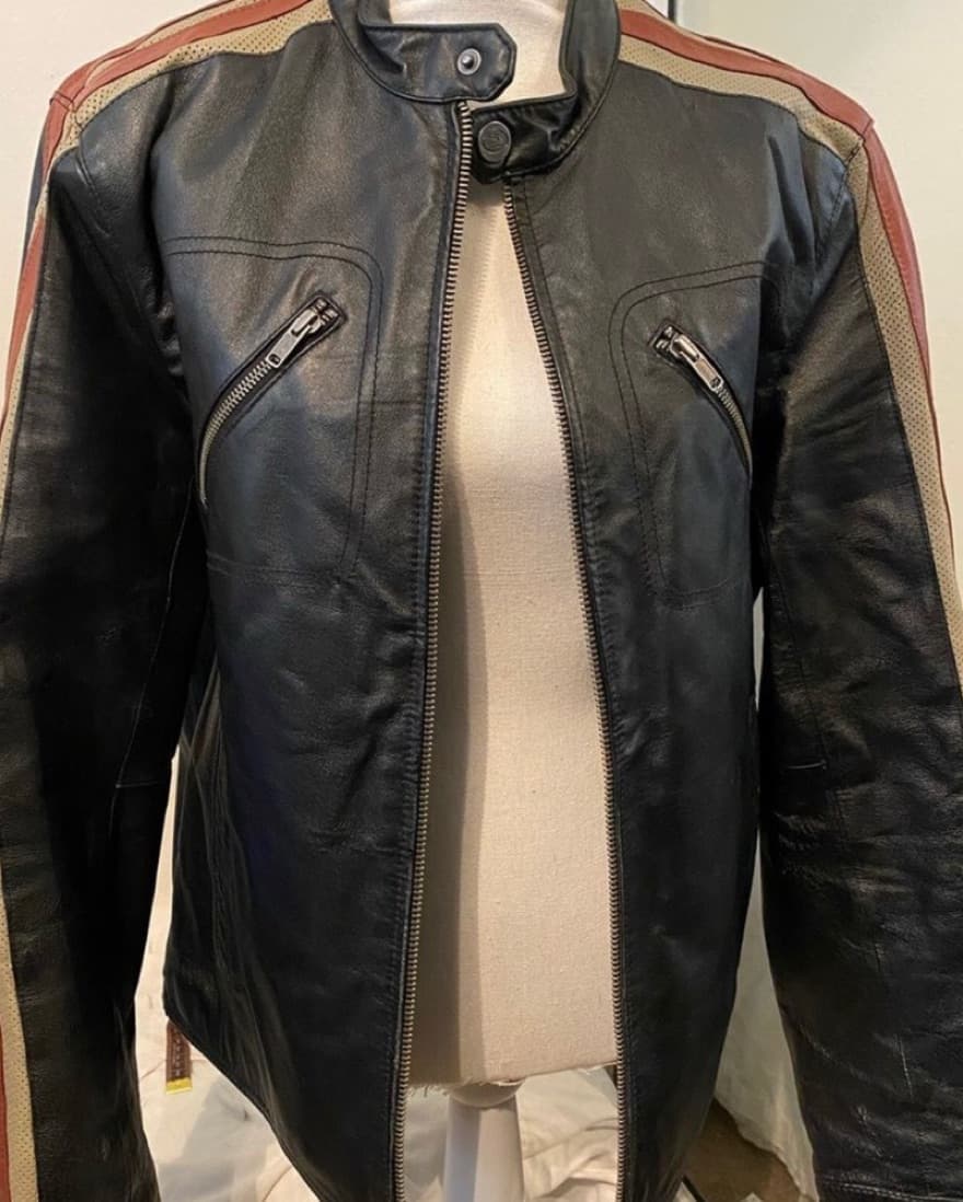 Vintage Racer Leather Striped Jacket  - Image 1
