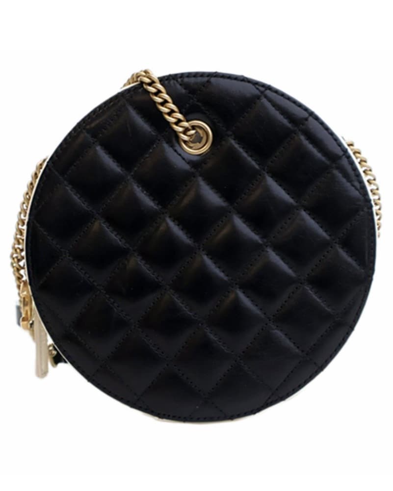$4,500 Chanel Calfskin Black Round Bag - Image 6