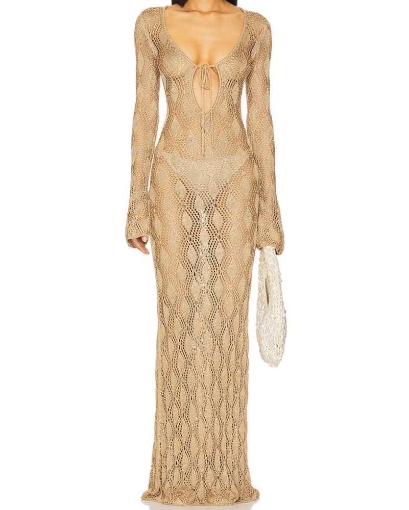 Tan Knit Dress - Image 1