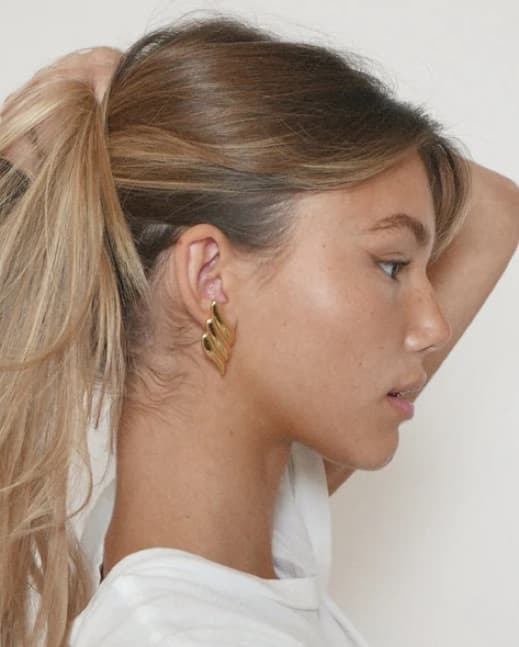 Heaven Mayhem Gold Wing Earrings - Image 1