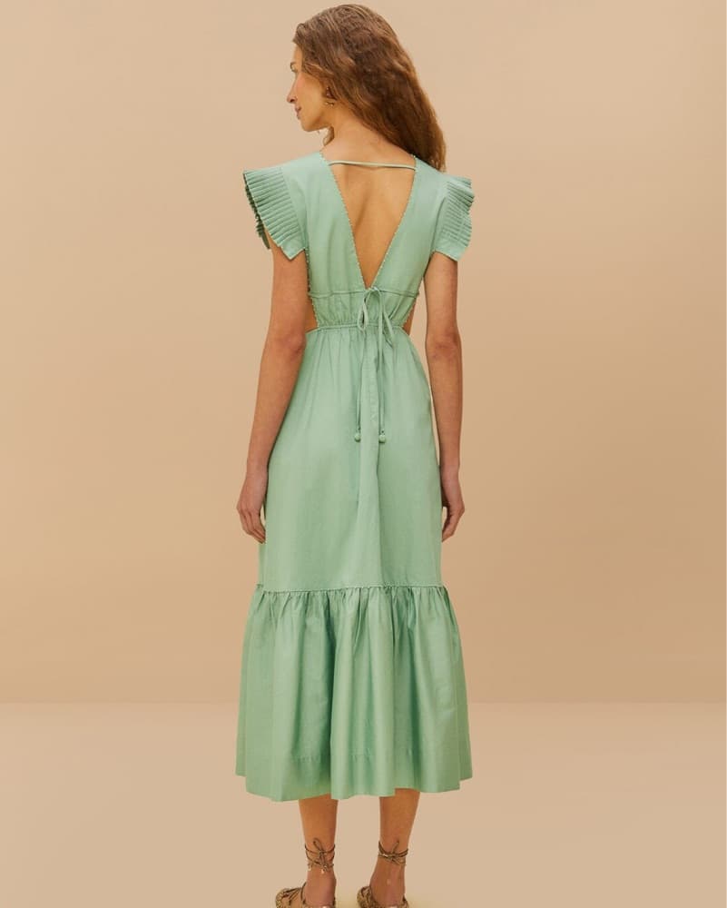 Mint Green Ruffle Midi Dress - Image 3