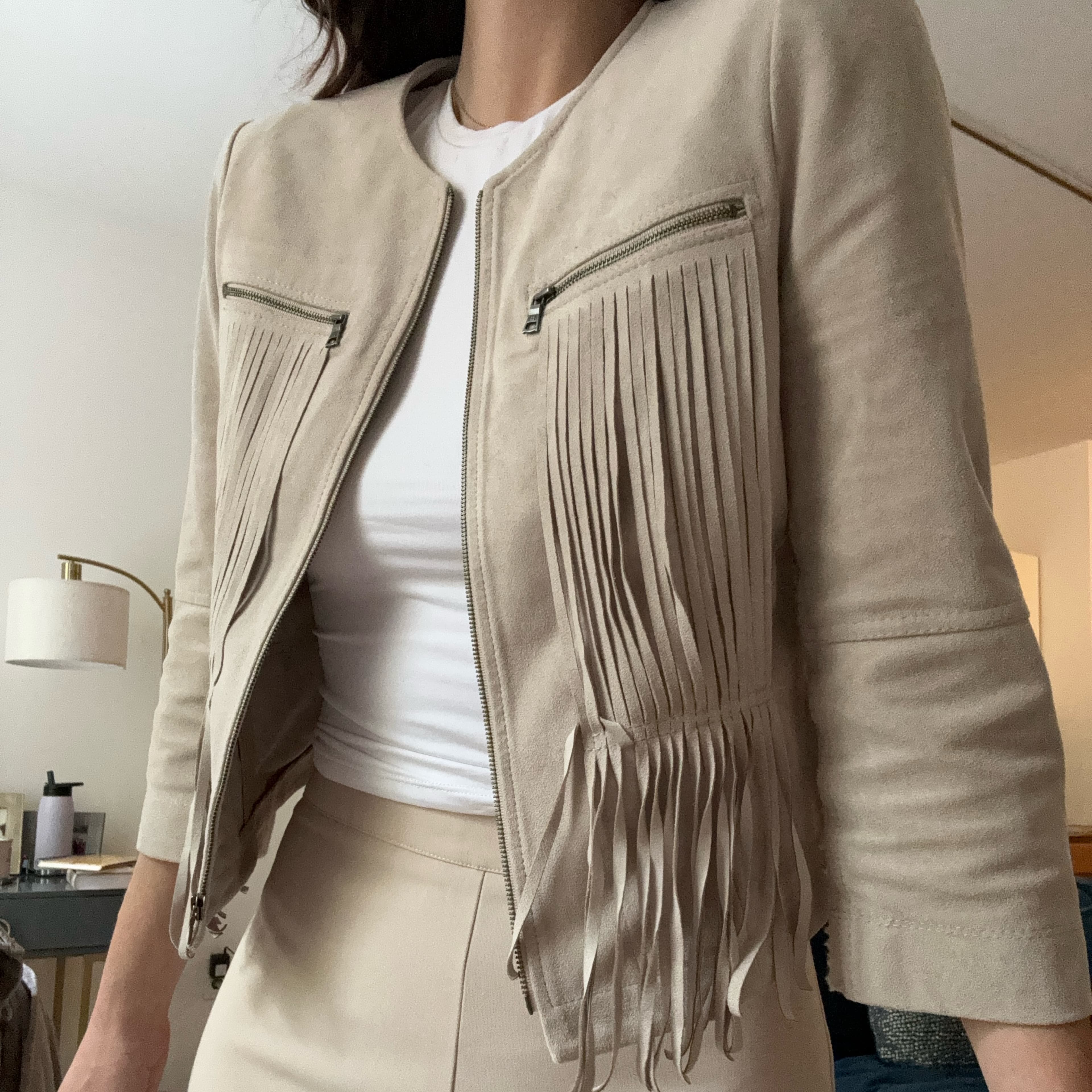 BCBG Suede Fringe Jacket - Image 1