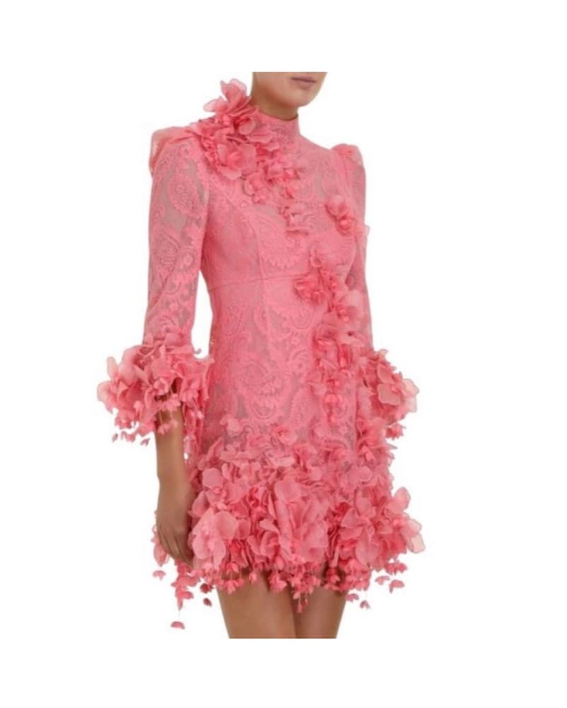Zimmerman Appliqué Flower Lace Dress - Image 1