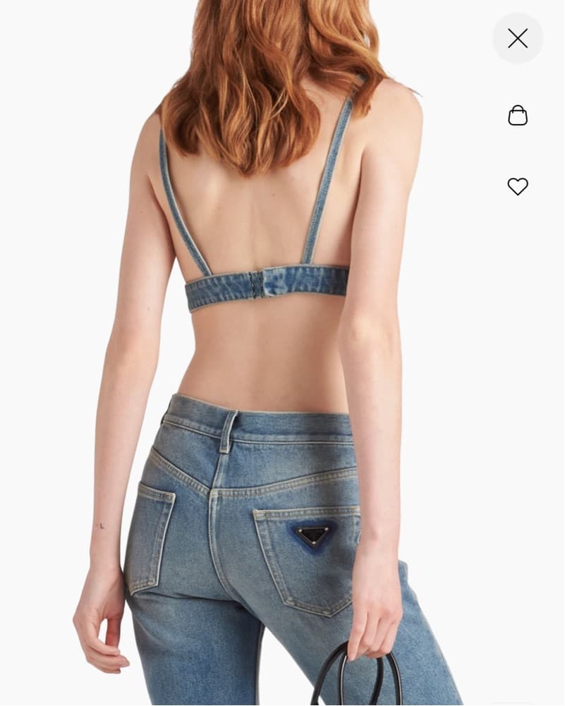 Prada Organic Denim Bra Top - Image 3