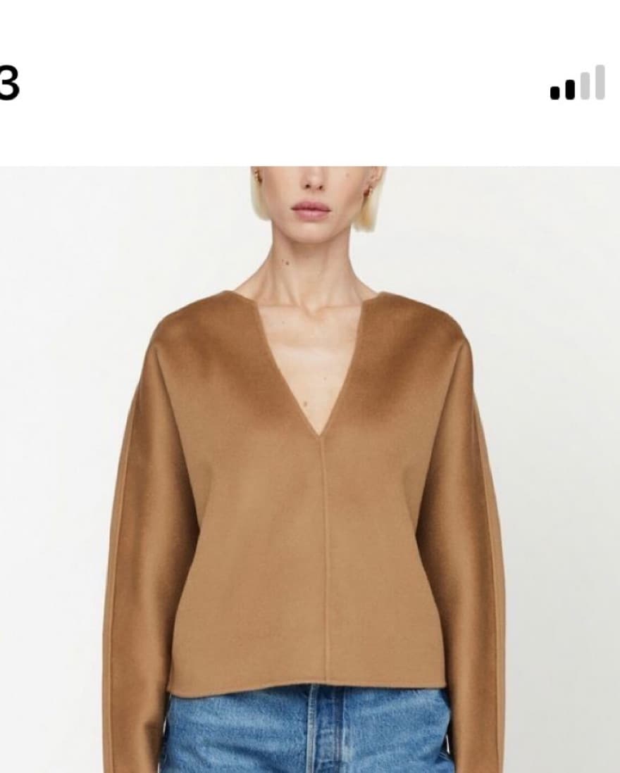 Anine Bing Georgina V-Neck Wool Top - Image 2