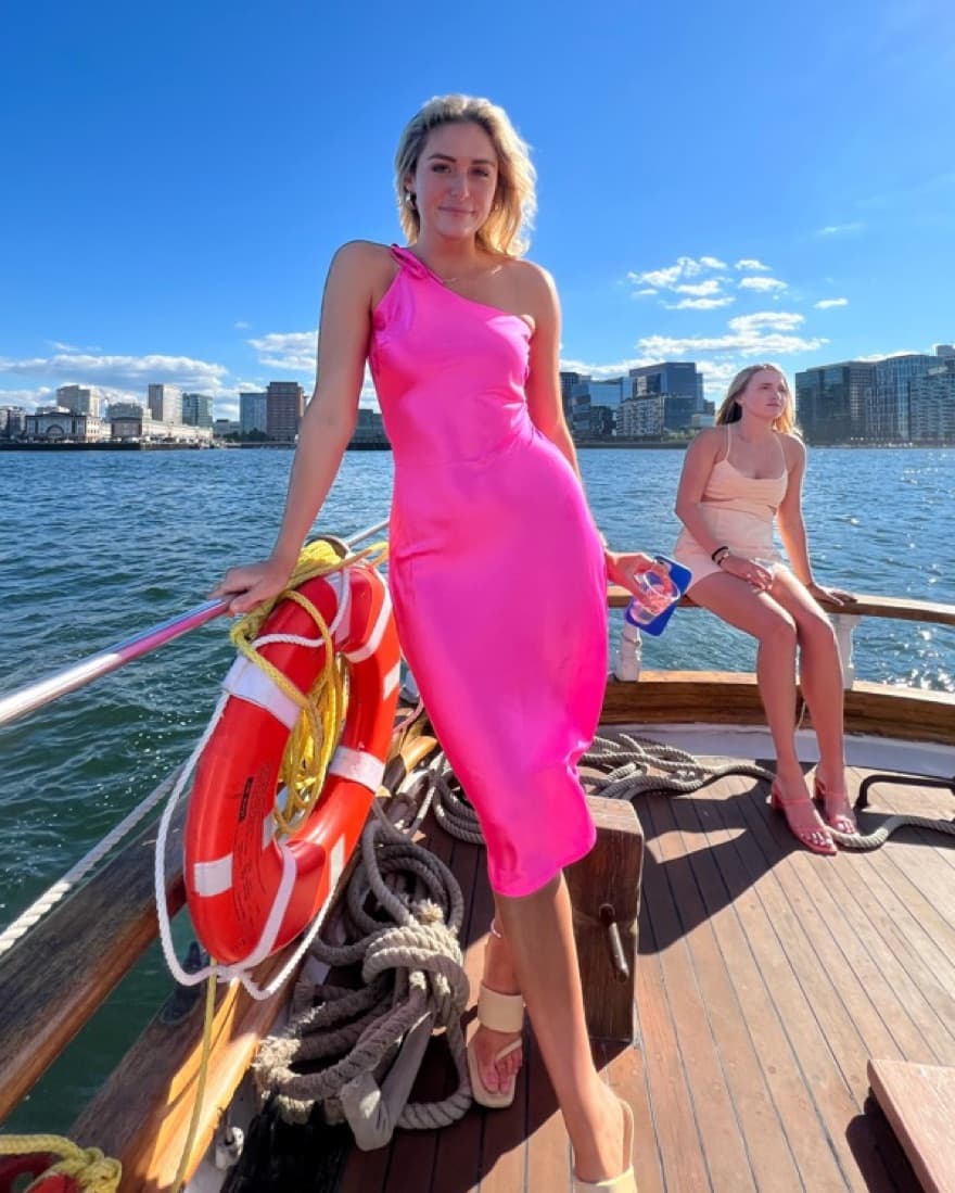 Pink One Shoulder Dress - Image 2