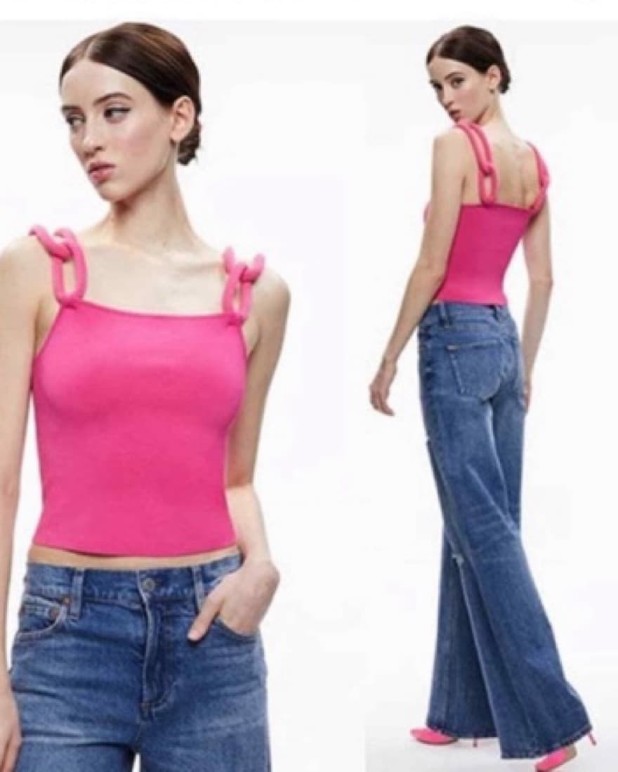 A+O Gretal Chain Strap Jersey Sculpt Top - Image 1
